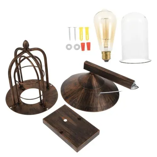 Produktbild: Angoily 1satz Vintage Wandleuchte Eisen Rustikales Design Für Und Außenbereiche Elegante Wandlampe Mit Einzigartiger Ästhetik Für Bars Cafés Und Wohnräume Antik-bronze Glühbirne