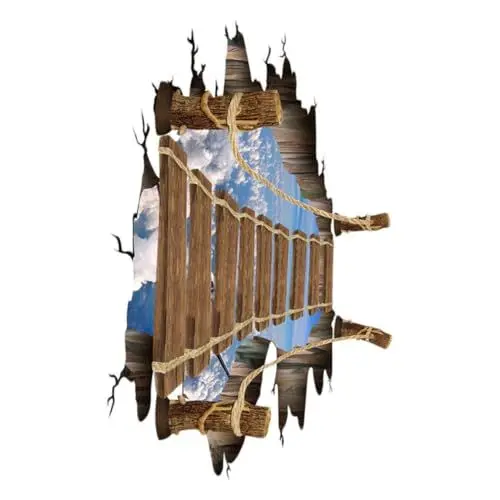 Produktbild: Angoily Wohnzimmer Boden Dekoration 3d Holz Brücke Pvc Boden Aufkleber Nicht-matte