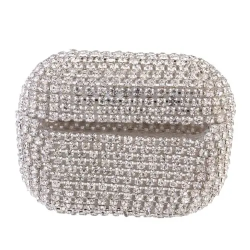 Produktbild: Angoily 1stk Diamant- -kopfhörerhülle Etui Für Ohrstöpsel Mit Strasssteinen Glänzendes Etui Für Ohrstöpsel Schutz Für Kabellose Ohrhörer Kabelloser Kopfhörerschutz Gehäuse Weiß