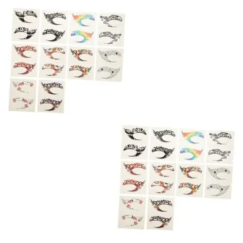Produktbild: Angoily 20 Paar Eyeliner-Lidschatten-Aufkleber vorläufig vortäuschen Lidschatten-Tätowierung Eyeliner-Aufkleber Gesicht Tätowierungen Halloween-Make-up das Gesicht Applikationen Papier