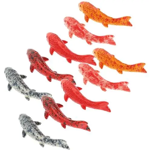 Produktbild: Angoily 20 Stück Künstliche Koi-Schwimmfische Gartenstatue Bunte Goldfischfiguren Kunstharz Realistische Fische Für Teich Garten Aquarium Dekoration