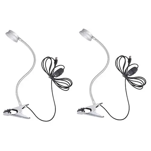 Produktbild: Angoily 2St Leselampe Buchlicht lesen bett kopfteil licht Nachtbuchlicht Licht anklemmen kinder nachtlicht tischlampe the desk lamp buchlampe Clip-Lampe LED-Leselicht USB Clip-Licht Arbeit