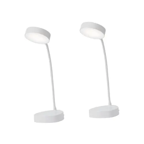 Produktbild: Angoily 2St dimmbare Leselampe tischlampe the desk lamp bedside lamp Bettlampe Aufbewahrungstaschen für Kleidung LED-Schreibtischleuchte LED-Nachtlicht Schwanenhals Leselicht Student Weiß