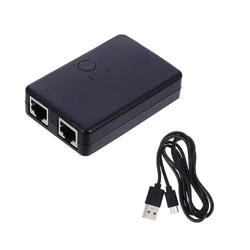 Produktbild: Angoily 2 Netzwerkschalter Tragbare Reise-Internet-hubs Netzwerk Splitter Selector Hubs Cargadores Portatiles para Celular Netzwerk-Splitter Ethernet-splitterstecker Ethernet-hub Abs Black