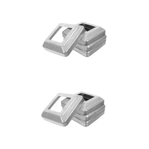 Produktbild: Angoily 2 Sätze Schutzgeländer-fußabdeckung Säulenhüllen Für Die Veranda Zaunpfosten Rock Dekorative Zaunpfostenkappen Zaunpfosten-rockkappe Korridore Pfostenkappe Silver Stahl 4 Stück * 2