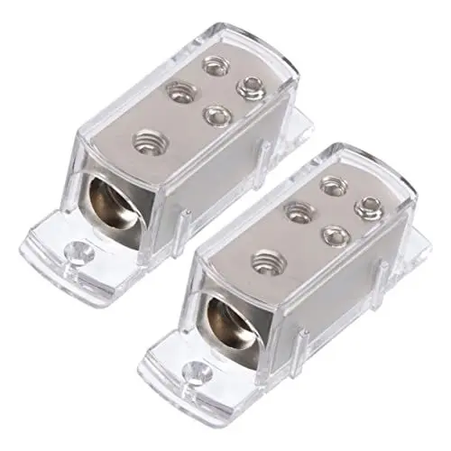 Produktbild: Angoily 4ga X 1 8ga X 4 Verteilerblock Messing Auto Audio Verstärker Zubehör Robuste Konstruktion