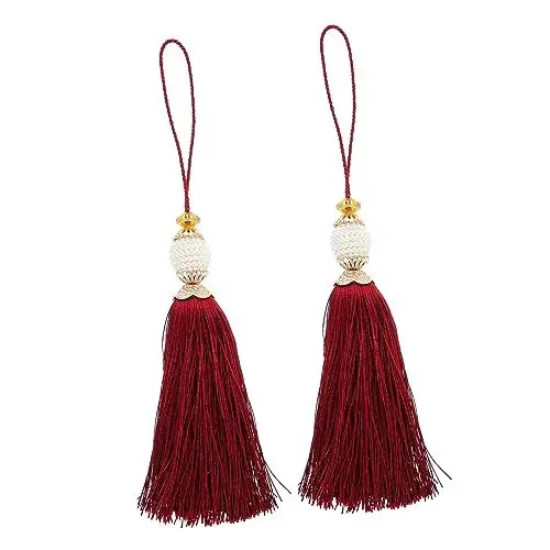 Produktbild: Angoily 2 Stück DIY Quasten Anhänger Hochwertigem Polyester für Kreative Projekte für Vorhänge Schmuck und Dekorationen für Handarbeiten Taschen und Mehr
