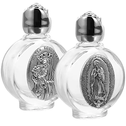 Produktbild: Angoily Weihwasser Flasche Taufe: 2 Stück Weihwasserflaschen Aus Glas Weihwasserbehälter Nachfüllbar Katholischer Weihwasserspender Leere Parfümbehälter Für Katholische Halloween-Taufparty Kirche