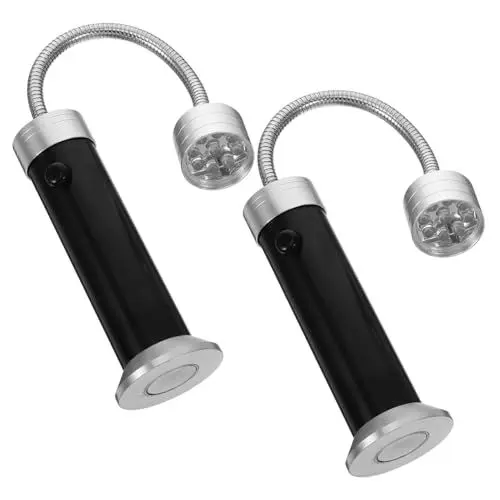 Produktbild: Angoily 2st Outdoor-grilllicht-set Grilllicht, Grillzubehör Grilllichter Grillgriffleuchte Schwarzlicht Taschenlampe Mini Integriertes Kühlergrilllicht Blitzlicht Aluminiumlegierung Black