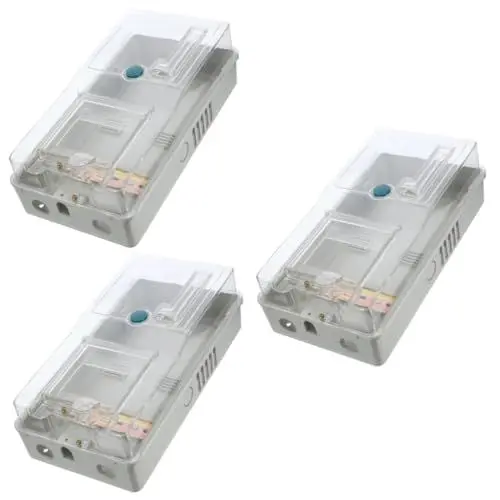 Produktbild: Angoily 3Er-Box Zählerkasten Verlängerungskabel elektrische anschlüsse Verteilung Flachstecker-Steckdosenleiste Projekt USB schutzbox switch box elektrobox Gehäuse für Stromzähler Plastik