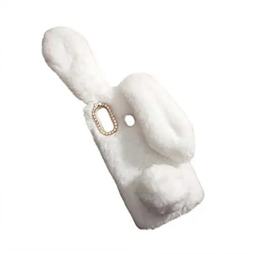 Produktbild: Angoily 3 STK A20e Telefongehäuse Plüsch-handyhülle Cartoon-telefonkasten Plüsch-rückseiten-telefonabdeckung 3D-telefonhülle Hase Handyhülle Telefon Schutzhülle Frauen Handyhülle Weiß