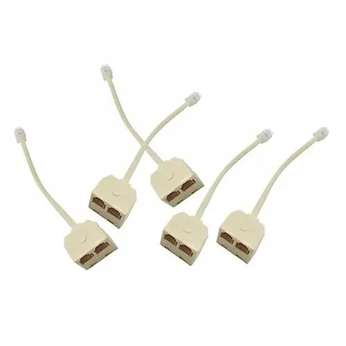 Produktbild: Angoily 3 Sätze Festnetz-splitter 2-poliger Telefonstecker Doppelte Telefonbuchse Handy Zubehör Handyzubehör Fingerhalterung -wege-telefonleitungssplitter Rj11-splitter 5 Stück * 3