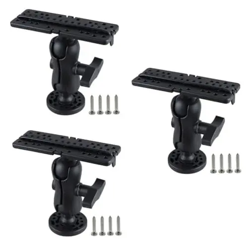 Produktbild: Angoily 3 Sätze Halterung für Fischfinder Grad drehbare Fischfinder Halterung Boot Fischfinder Halterung Fischfinder-Unterstützung Kajakzubehör Fischfinderhalterung für Kajaks Nylon Black