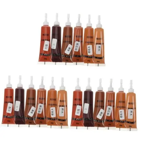Produktbild: Angoily 3 Sätze Möbelreparaturpaste Bodenreparaturwerkzeug Bodenreparaturpasten Kratzerreparaturpaste Kratzschutz Für Dunkles Holz Kratzschutzpaste Für Möbel Einfügen 6 Stück * 3