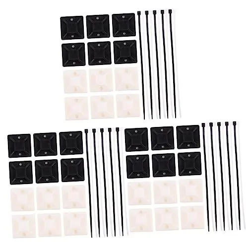 Produktbild: Angoily 3 Sätze Selbstklebende Halterung Wandkabelbinder Kabelbinderhalterung Befestigungssockel Für Kabelbinder Kabelhalter Cable Holder Halterung Für Kabelbinder Nylon Weiß 400 Stück * 3