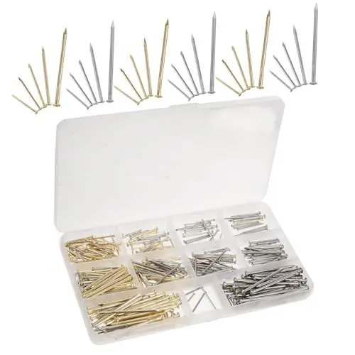 Produktbild: Angoily Nagelsortiment-set 400 Stück Wandnägel Für Bilderrahmen Dekoration Robuste Eisennägel