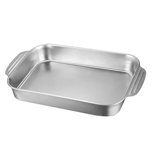 Produktbild: Angoily 4. 1L Grillpfanne Edelstahl Grillplatte Gasgrill BBQ Grill Pan Fischplatte Grill Platte Küchengeräte Kochwerkzeug für Küche Zuhause Outdoor Camping