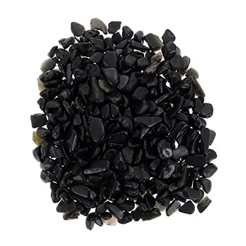Produktbild: Angoily 4 Sätze Aquarium Landschaftsbau Stein Polierter Kies Klein Gestürzt Saftige Kieselsteine Aquarienkies Flussgestein Schwarze Steine Polierter Zierkies Dekorationen Obsidian Anlage