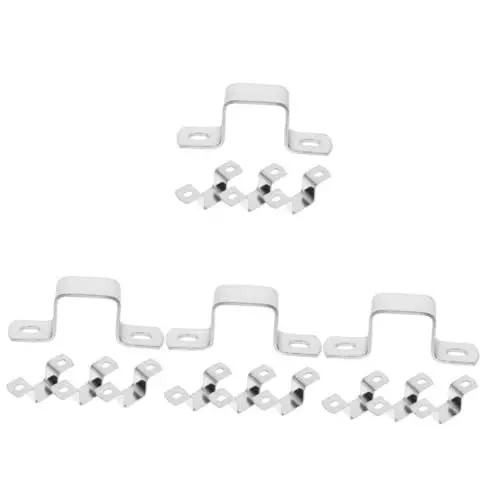 Produktbild: Angoily 4 Sätze Schnalle Aus Vierkantrohr Stützklemme U Pvc-clips Vierkantrohrschellen U Klemmen Halterungen Halterung Für Rohrschelle Rostfreier Stahl Silver 4 Stück * 4