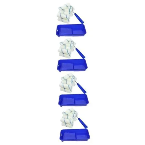 Produktbild: Angoily 4 Sätze Walzenbürsten-Set Wall Paint Roller Prank Set Farbroller Pinsel Wandfarbroller Wandmalwerkzeug Set zugdraht Farbroller-Kit Farbrollerrahmen zum Austausch Rollpinsel Plastik