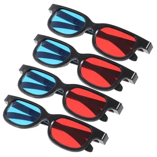 Produktbild: Angoily 3D-Brille Für Heimkino Rot Übergroß Festivalbrille 4er-Set