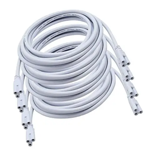 Produktbild: Angoily 4 Stück Drei-loch-plug-in Led Dual Draht Led Rohr Kabel Verknüpfbar Schnur Rohr Licht Birne Lampe Halter Led-lichtröhre T5 Röhrenröhre Doppelkopf Silikonkautschuk Weiß