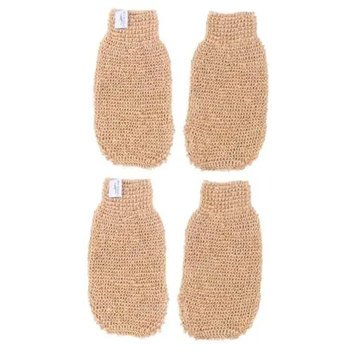 Produktbild: Angoily 4 Stück Sisal-Badehandschuhe Körper Peelinghandschuh Scrubhandschuh für Den Körper Spa-Handtücher Massagehandschuhe Körperwaschhandschuh