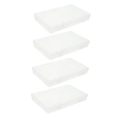 Produktbild: Angoily 4 Stück Kunststoff Aufbewahrungsboxen Für Elektronische Komponenten Transparente Organizer Kasten Tragbar Und Langlebig Für Fotos Karten Und Zubehör