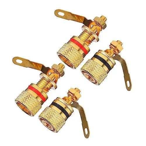 Produktbild: Angoily Lautsprecheranschluss-ersatzsatz 4-teilig Plattierte Anschlussklemmen Kupferdrahtpfosten Für Lautsprecher Zufällige