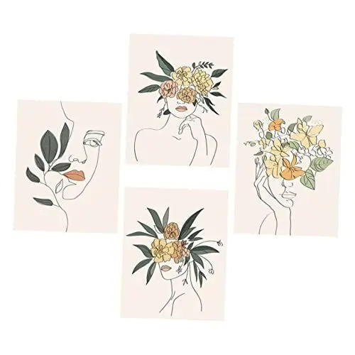 Produktbild: Angoily Einzigartige Blumen-wanddekoration 4-teilig -wandkunst Wandgemälde Für Zuhause Party Feiertagsdekorationen