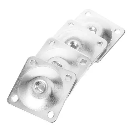 Produktbild: Angoily Befestigungsplatten Für Möbelbeine 4 Stück Beinmontageplatten Für Sofa Couch Tisch Weiße Zinkschrauben