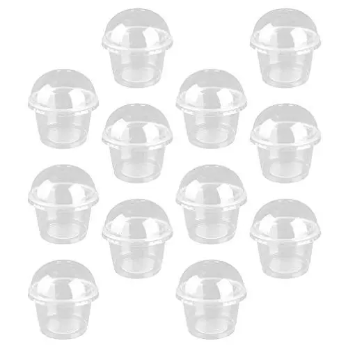 Produktbild: Angoily 50 Stück transparente Kunststoffbecher, 250 ml, Dessert-Schaumstoffbecher, Eisbecher, Snackbecher, Tiramisusus, Obstbecher mit Deckel