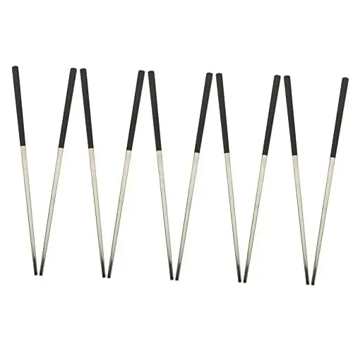 Produktbild: Angoily Metall-essstäbchen-set 5 Stück Leicht Wiederverwendbar Für Küche Kochen Camping