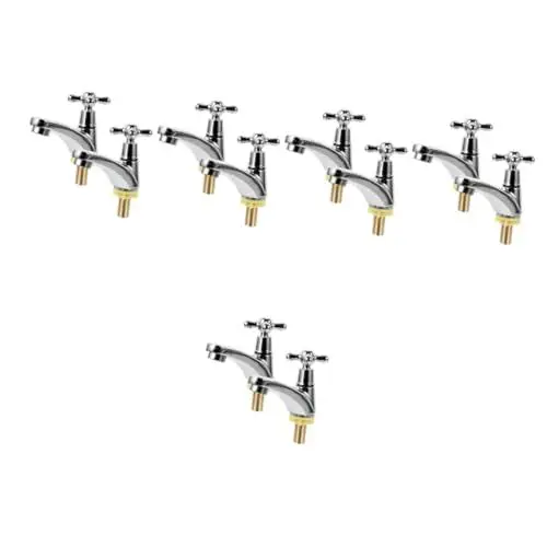 Produktbild: Angoily 5 Paare Wasserhahn Gesicht Mopp-waschtischarmatur Einhand-badarmatur Badezimmer-waschtischarmatur Heißes Wasser Badezimmerhähne Badezimmerarmaturen Zinklegierung Viktoria Becken
