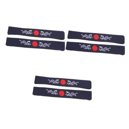 Produktbild: Angoily 6 Bushido-Stirnband Karate-Stirnband schwarz japanisches kochstirnband turban hijab Kleidung für Männer Kleider Stirnband im japanischen Stil Stirnband trainieren Cosplay Sushi