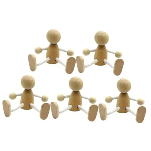 Produktbild: Angoily 6 Stück Holzfiguren ausmalen Puppe unvollendet für Anbindung holzspielzeug holzfiguren menschen holzhandwerk selber machen desktop decor Holzverzierung Holzstifte hölzern