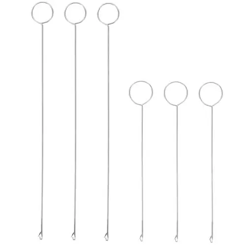 Produktbild: Angoily 6 Stück Zunge häkeln basteln set ses bastelset Handarbeitsset crochet braid tool Strickmaschine mit Gegengewicht Nadel Werkzeuge zum Flechten von Teppichen Hut-Zopf-Werkzeug Metall