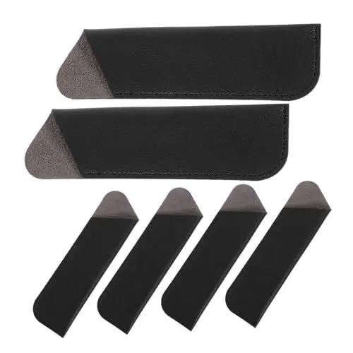 Produktbild: Angoily 6 Stück altes Federmäppchen Kugelschreiber etui die spende kalemlik Pencil case Kugelschreiberetui Brunnen Füllhalterhülle aus Leder Bleistifthülle aus Leder Stifttaschen Pu Black