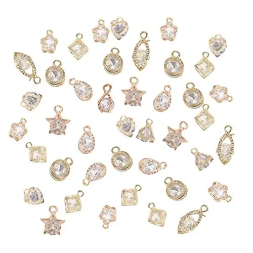 Produktbild: Angoily 90 Stück Teiliges Zirkonia Anhänger Charms Diy Schmuckzubehör für Ohrringe und Armbänder Kreative Designs für Außergewöhnlichen Schmuck Langlebig und Elegant