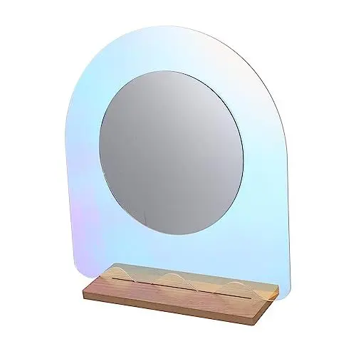 Produktbild: Angoily Außer irdische Spiegel rasierspiegel Vanity Mirror dekospiegel genschenkideen Ideas vertikal Schönheitsspiegel dekorativer Spiegel Ganzkörperspiegel rotieren Requisiten Holz
