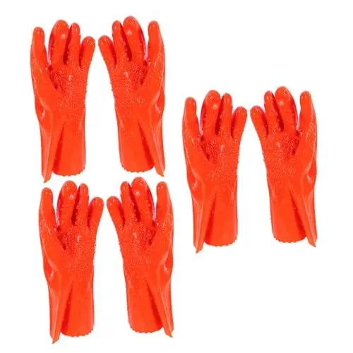 Produktbild: Angoily Beständige Handschuhe Für Herren 3er-pack Pvc-industriehandschuhe Öl- Und Säurebeständig Robuste Beständige Textur Für Die Arbeit Im Garten Und Zum Entwässern