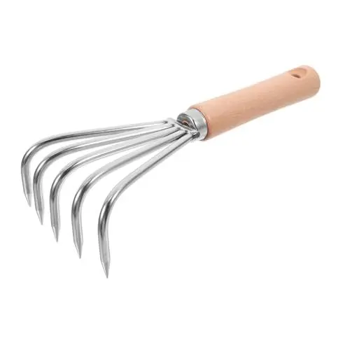 Produktbild: Angoily Robuster Handrechen Kleiner Unkrautrechen Japanische Hacke Gartenwerkzeug für Harte Gartenarbeiten