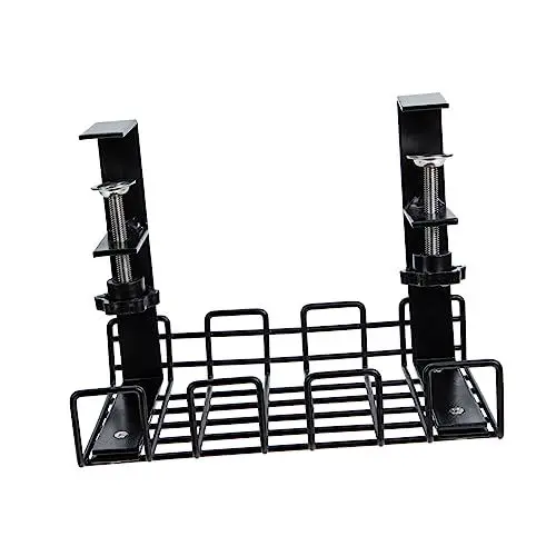 Produktbild: Angoily Draht Aufbewahrungsregal Unter Dem Schreibtisch Draht Organizer Unter Dem Schreibtisch Kabelmanagement Tablett Kabelbehälter Eisen Kabel Organizer Büro Kabel