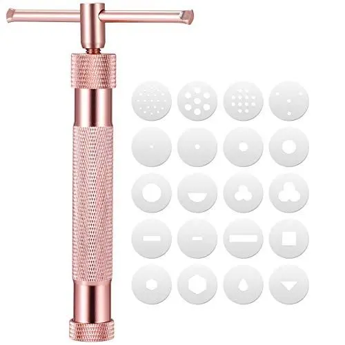 Produktbild: Angoily Fondant Extruder Werkzeug mit 20 Austauschbar Discs Zucker Paste Extruder Handwerk Kuchen Dekorieren für Zucker Handwerk Fondant Kuchen Dekorieren