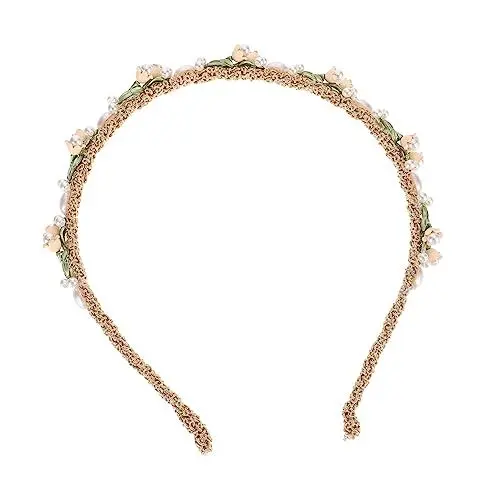Produktbild: Angoily Hochzeitskleid Stirnband haarschmuck haar zubehör blumenhaarklammer haaraccessoires haircharm Wenig frisch Glockenorchidee Lorbeerblatt dünnes Stirnband Braut Kupferlegierung