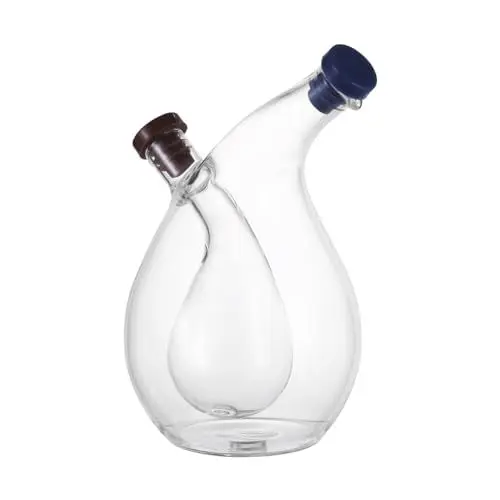 Produktbild: Angoily Öl und Essig Spender: 2 in 1 Ölspender aus Glas - Olivenol Spender Ölflasche - Ol und essigspender Glas für Küche, Kochen, Grillen, Pasta