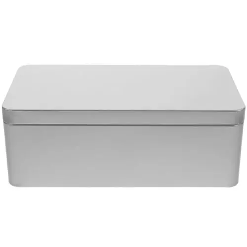 Produktbild: Angoily Rechteckige Leere Blechdose Mit Deckel Aufbewahrungsbox Weißblech Rechteckige Keksdose 23,5 x 11 x 6,5 cm Metalldose Behälter Für Süßigkeiten Kekse Schmuck Münzen Tee Kaffee