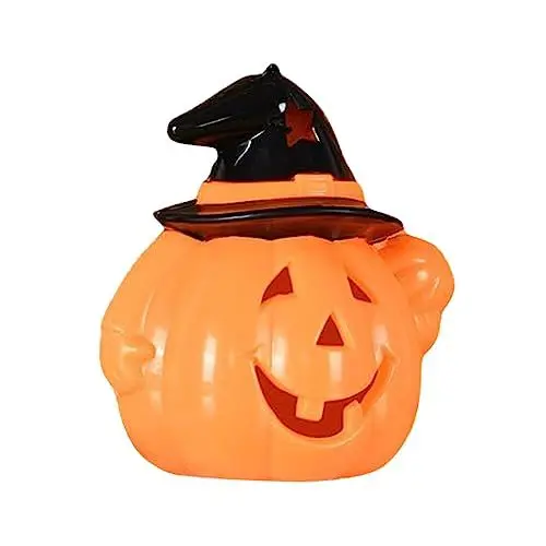 Produktbild: Angoily Tragbare Kürbislaterne Kürbisdekorationen Kürbis-laternen-dekorationen Halloween-dekoration Gruselige Kürbislaterne Halloween-raumdekoration Kürbis Tischleuchte Halloween-lampe Pvc