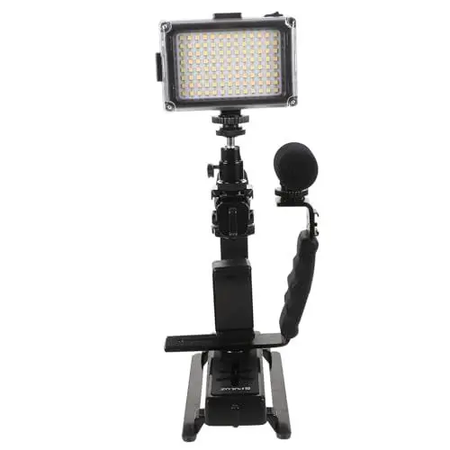 Produktbild: Angoily Video-Mikrofon-Kit würfelunterlage einhelll mic mikrophon photostickomni Halterung für das Armaturenbrett Clip- Video-Ringlicht Flapper Kameraständer geführtes Studiolicht Black