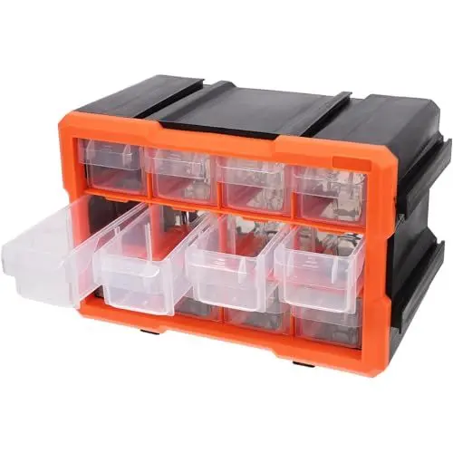 Produktbild: Angoily Werkzeugkasten-Organizer Werkzeugablage Trennwände Schrauben-Organizer Hardware-Aufbewahrung Organizer 12 Schubladen Teileschrank Für Hardware Handwerk Kleinteile Muttern